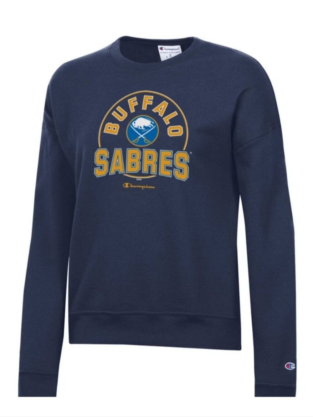 NWT Buffalo Sabres Champion Women's Powerblend Pullover Sweatshirt - Navy, 2XL